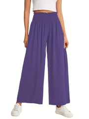 Women's Wide Leg High Waist Casual Trousers