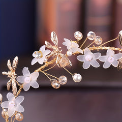 Dragonfly Pearl Flowers Headband Hairband Hoops for Girls