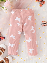 Baby Girls Butterfly Print Cotton Pants for Spring/Autumn