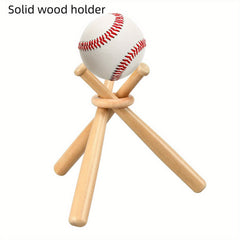 Wood Baseball Bat Display Stand Small Racket Holder Rack