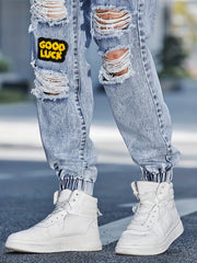 Men's Ripped Jeans Casual Street Style Denim Pants