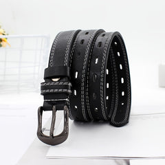 Stylish Pin Buckle Belt Hollow Out Thin PU Leather Casual Belt