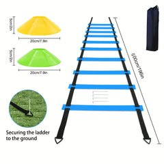 Football Training Set: Agility Ladder, Cones, Kicking Trainer, Rope