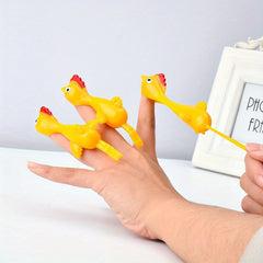 Rubber Chicken Finger Slingshot Toy for Kids & Adults No Batteries Needed