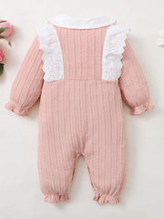 Baby Lace Bow Romper Long Sleeves
