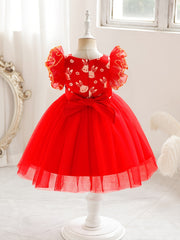 Ruffled Rabbit Embroidered Princess Dress for Party