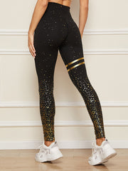 Breathable High Waisted Yoga Leggings with Mesh and Colorblock