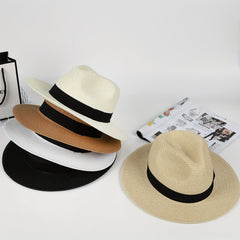 Casual Sunshade Straw Hat Wide Brim Spring Summer Travel Unisex