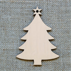 10pcs Wooden Christmas Tree Pendant DIY Crafts Snow Decoration