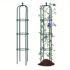 Tower Obelisk Garden Trellis Plant Support Vines Flowers Rustproof Green