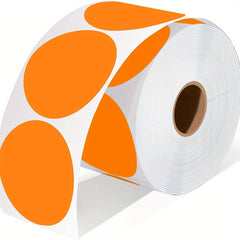 750pcs Orange Round Thermal Printer Stickers Circle Sticker Labels