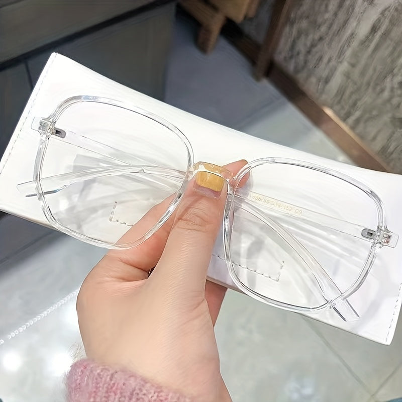 Clear Lens Glasses Oversized Minimalist Anti Light Glasses