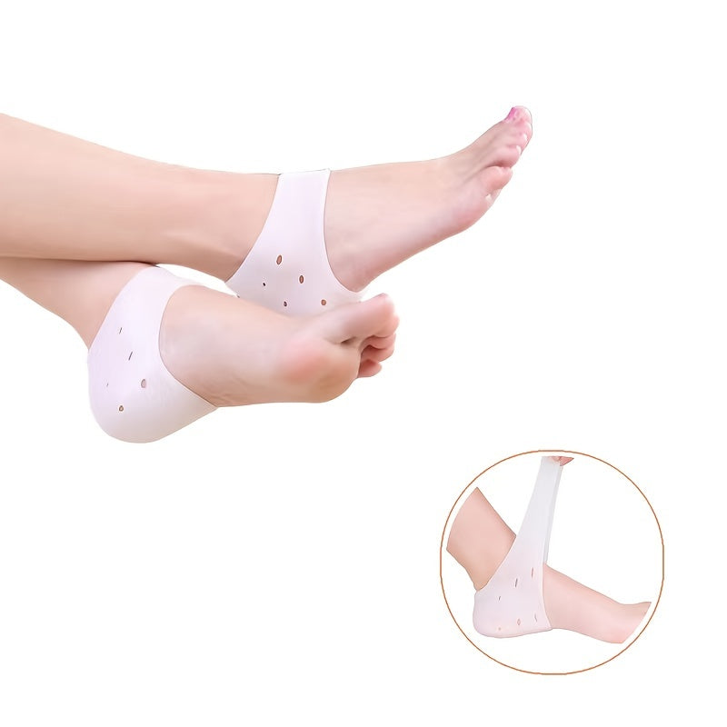Silicone Heel Protectors for Cracking Relief, 3 Pairs