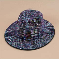 Rhinestone Jazz Hat British Retro All match Woolen Hat
