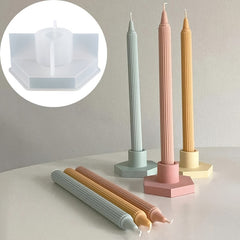 DIY Cement Hexagon Candle Holder Silicone Mold for Concrete Plaster Clay
