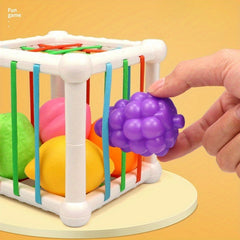 7Pcs Kids Cube Matching Toy Colorful Fruit Blocks Elastic Bands