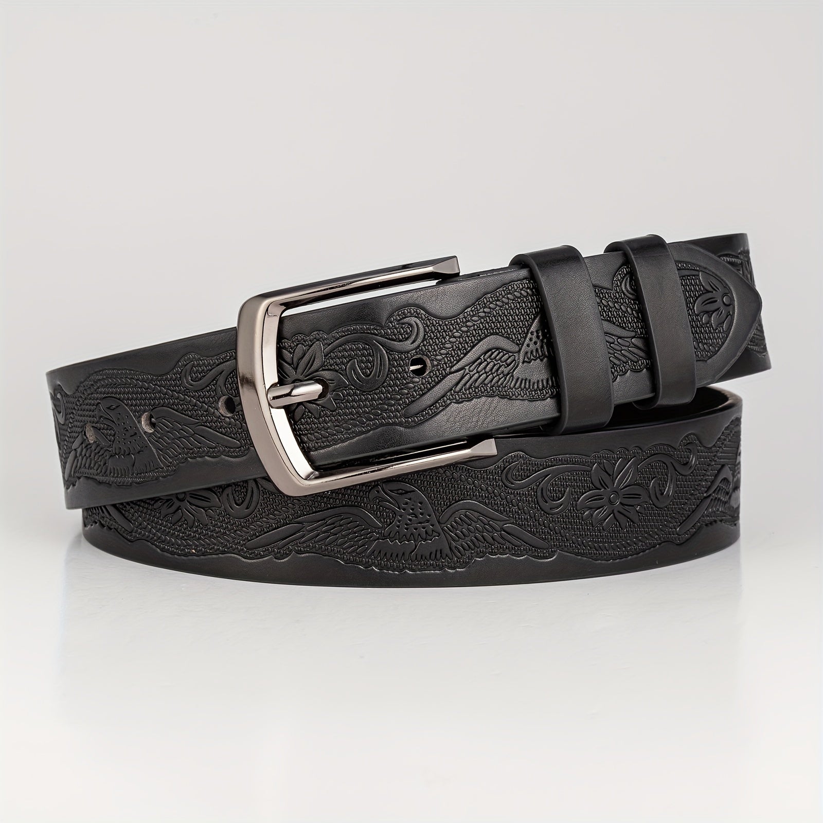Men's Embossed PU Leather Belt