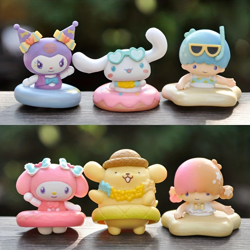 6Pcs Pom Pom Purin Swimming Table Ornament Cake Decoration Gift