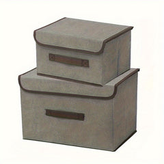 2pcs Fabric Storage Box Foldable Wardrobe Clothes Storage Box