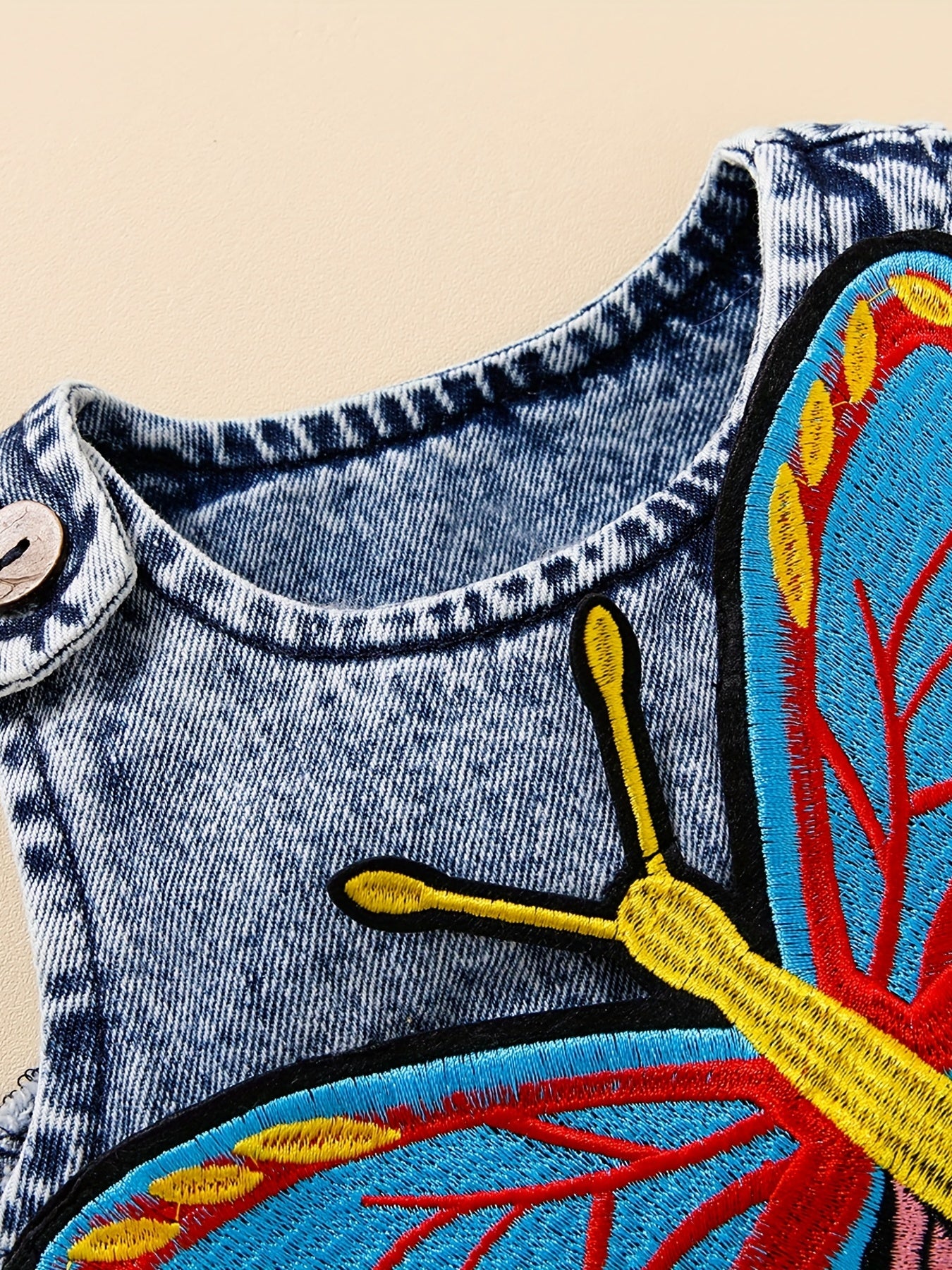 Baby Girls Butterfly Denim Dress Summer Clothes