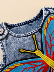 Baby Girls Butterfly Denim Dress Summer Clothes