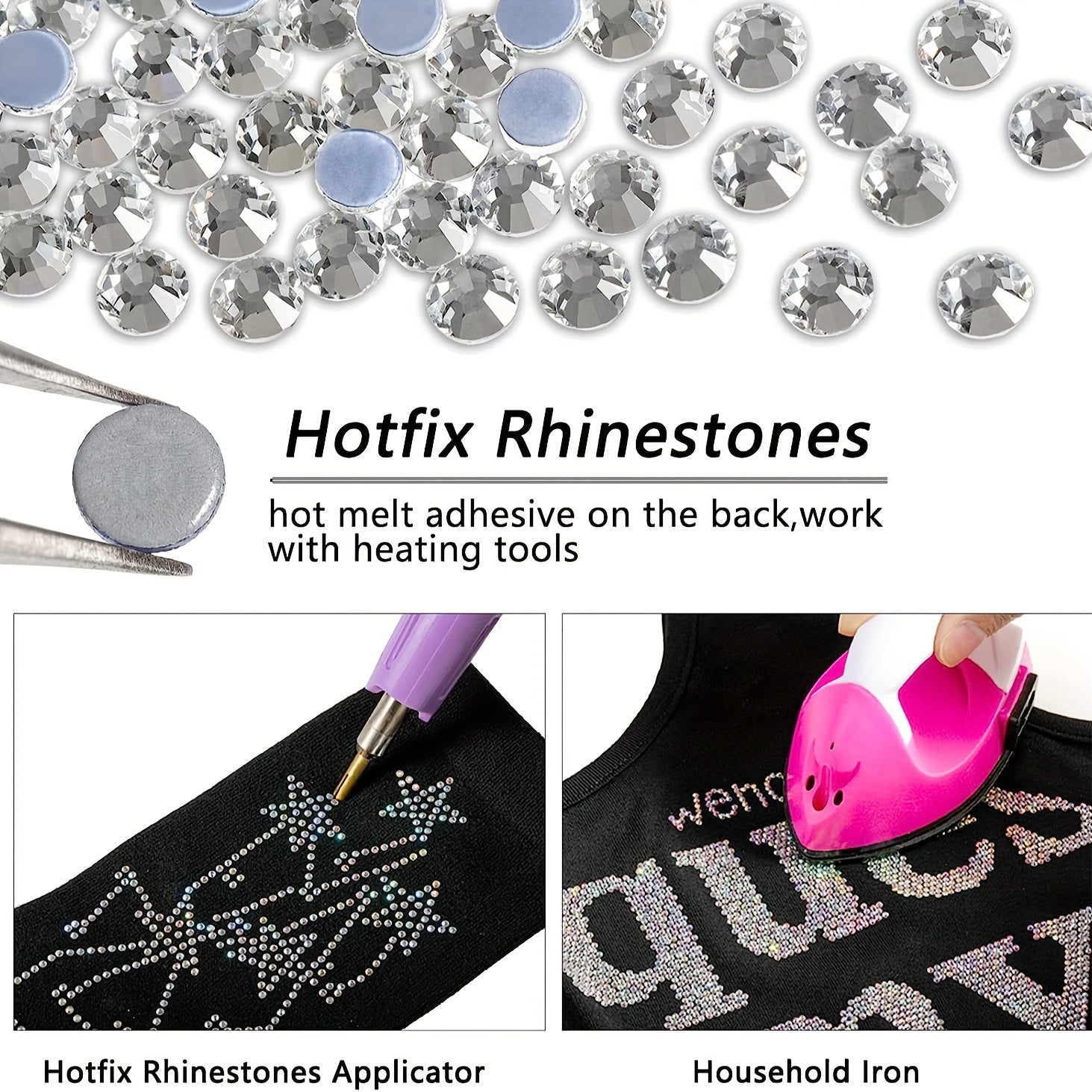 1440pcs Crystal Hotfix Rhinestones Flatback Glass Rhinestones