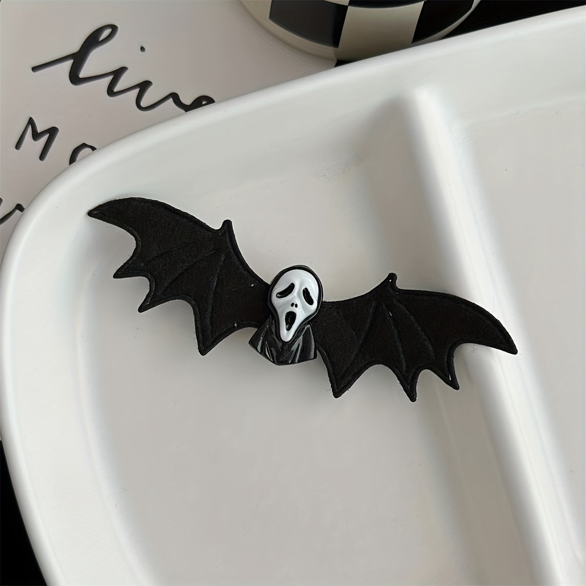 Girl's Halloween Bat Wings Barrette Funny Skull Dark Gothic Hair Accessory