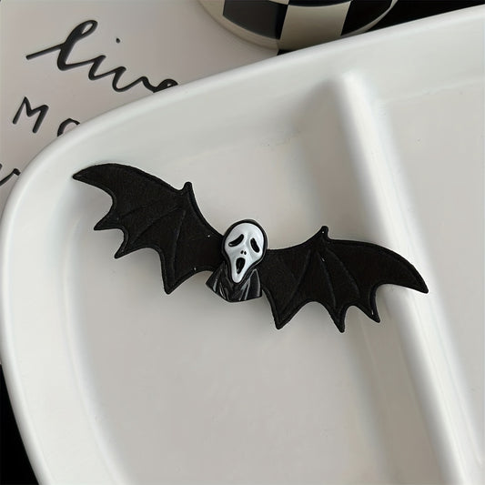Girl's Halloween Bat Wings Barrette Funny Skull Dark Gothic Hair Accessory