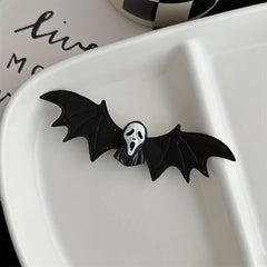 Girl's Halloween Bat Wings Barrette Funny Skull Dark Gothic Hair Accessory