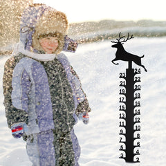 Metal Deer Snow Gauge Reindeer Garden Stake Christmas Elk Snow Measuring Ruler