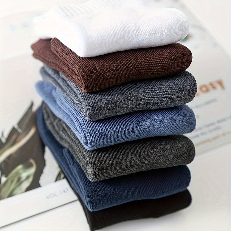 7 Pairs Warm Ankle Socks Moisture-Wicking Solid Color