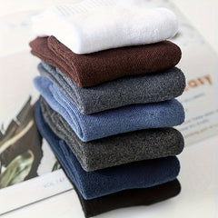 7 Pairs Warm Ankle Socks Moisture-Wicking Solid Color