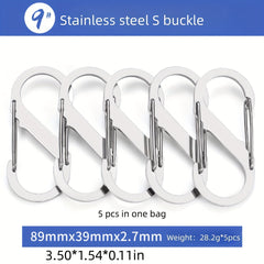 Stainless Steel Hanging Buckle S-shaped Carabiner Keychain