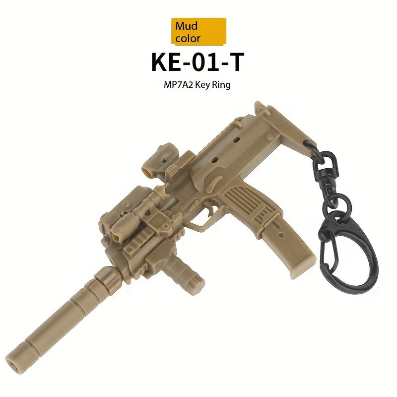 Mini Gun Model Keychain for Men