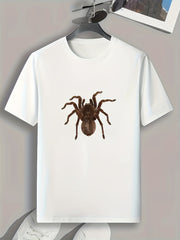 Spider Print Men's Graphic Tee for Summer Halloween
