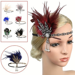 Vintage Feather Headband Stage Show Masquerade Headwear