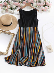 Plus Size Boho Dress Women's V Neck Tank Dress
