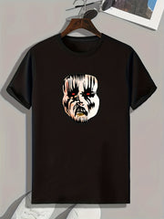 Frightened Face Print Men's Graphic T shirt