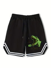 Dinosaur Graphic Basketball Shorts for Men
