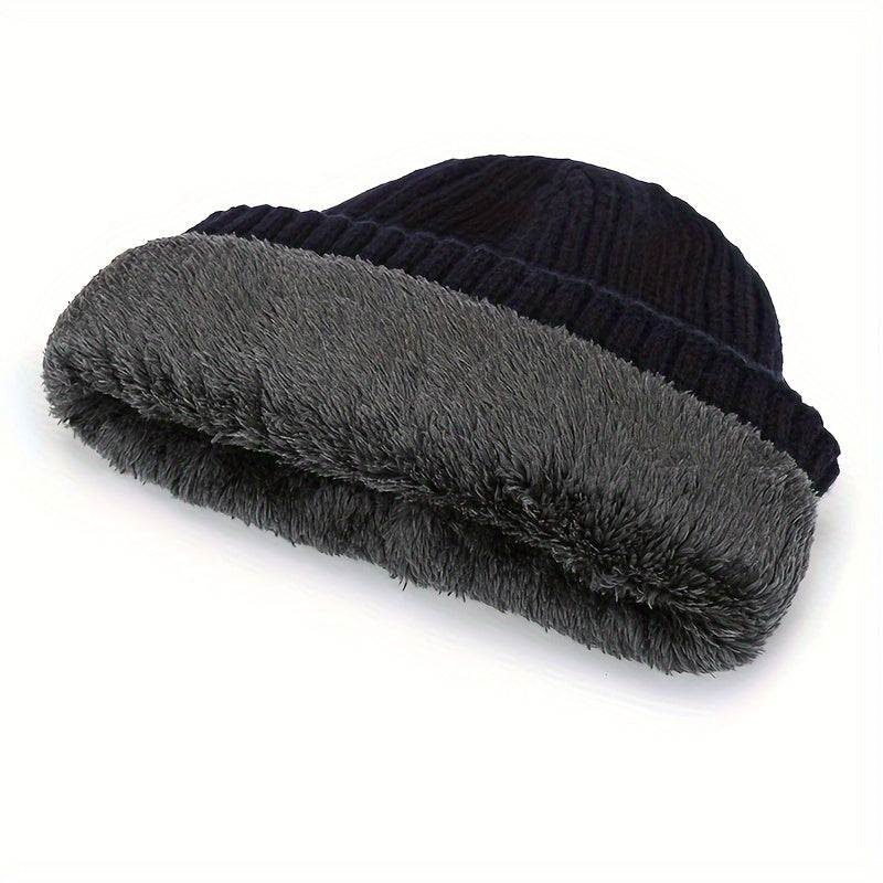 Winter Thickened Knitted Beanie Hat Ski Hat Ear Protection Warm Hat