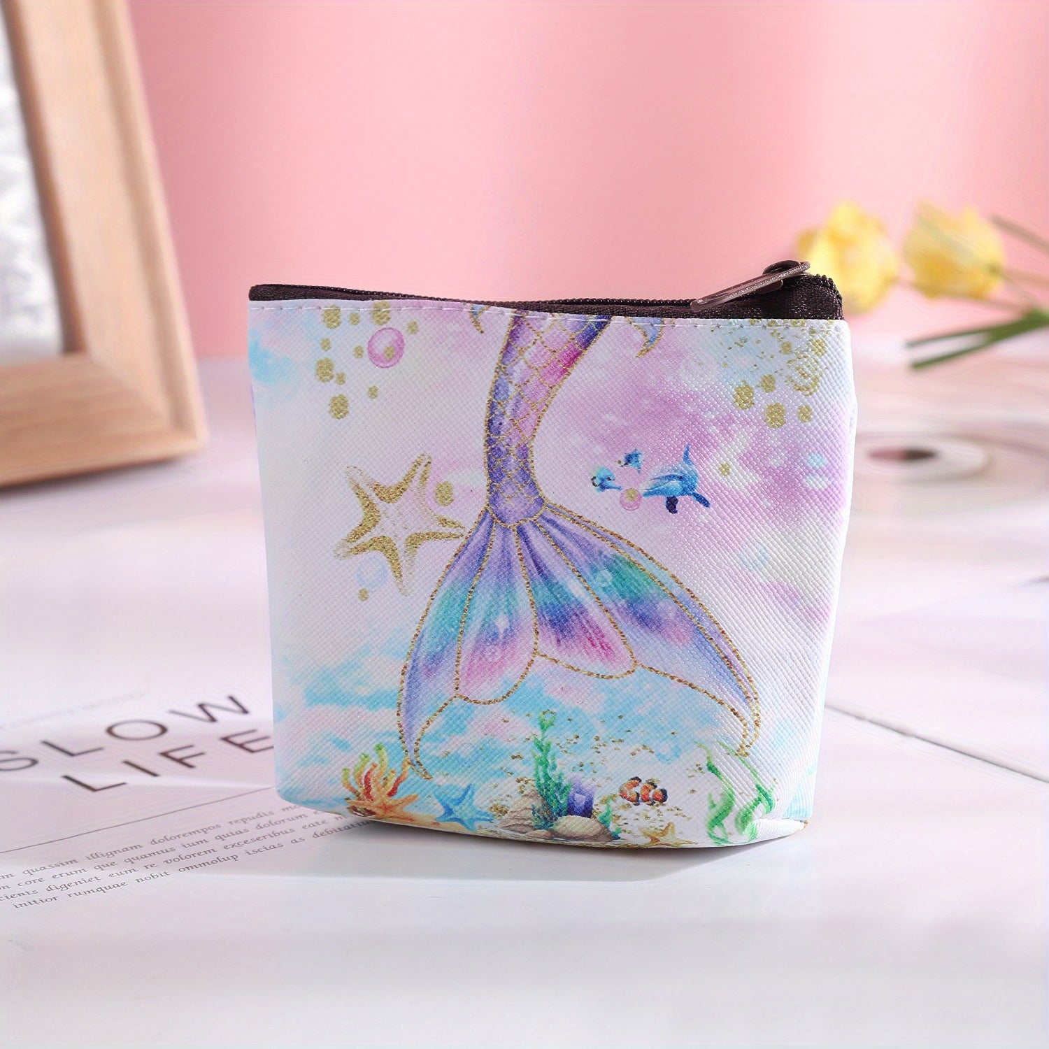 Mermaid Coin Purse for Girls, Small Zipper Storage Bag