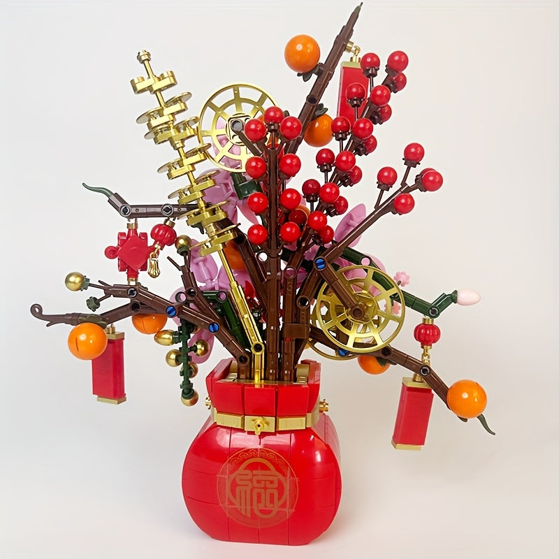 Persimmon Ruyi Eternal Flower Potted Plant DIY Toy