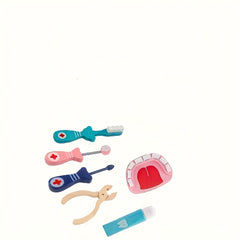 Wooden Medicine Box & Dental Toy Set for Kids
