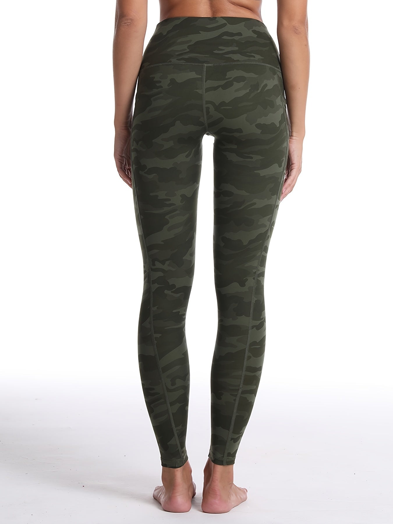Women's Camo Print High Waist Leggings with Pockets