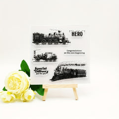 Train Words Stamp Silicone Transparent Decoration Tool