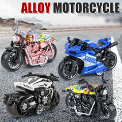 1pc Alloy Pull Back Toy Motorcycle Model Ornament