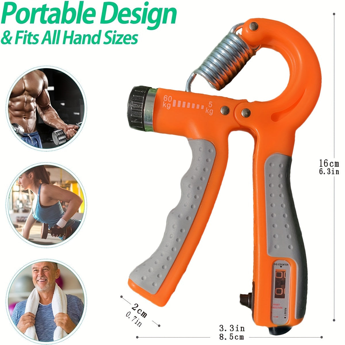 Adjustable Grip Strength Trainer 5-60kg Resistance Non-Slip Finger Strength