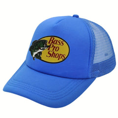Mesh Trucker Cap Fish Pattern Breathable Baseball Hat for Fishing