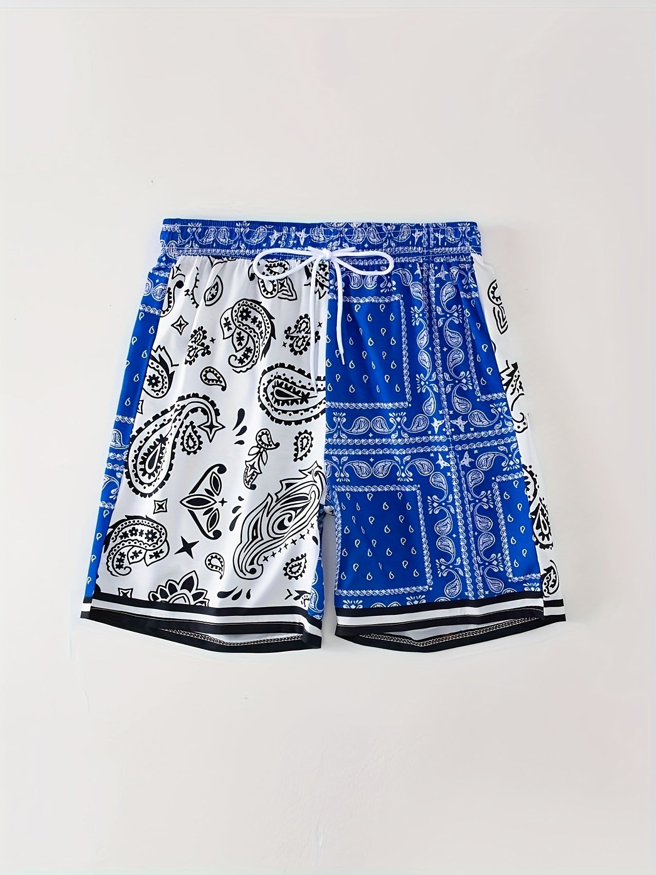 Men's Bandana Pattern Drawstring Shorts