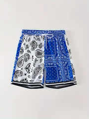 Men's Bandana Pattern Drawstring Shorts